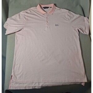 Polo Golf Ralph Lauren Polo Shirt Mens 2XL Pink Stripped Pima Soft Casual Preppy